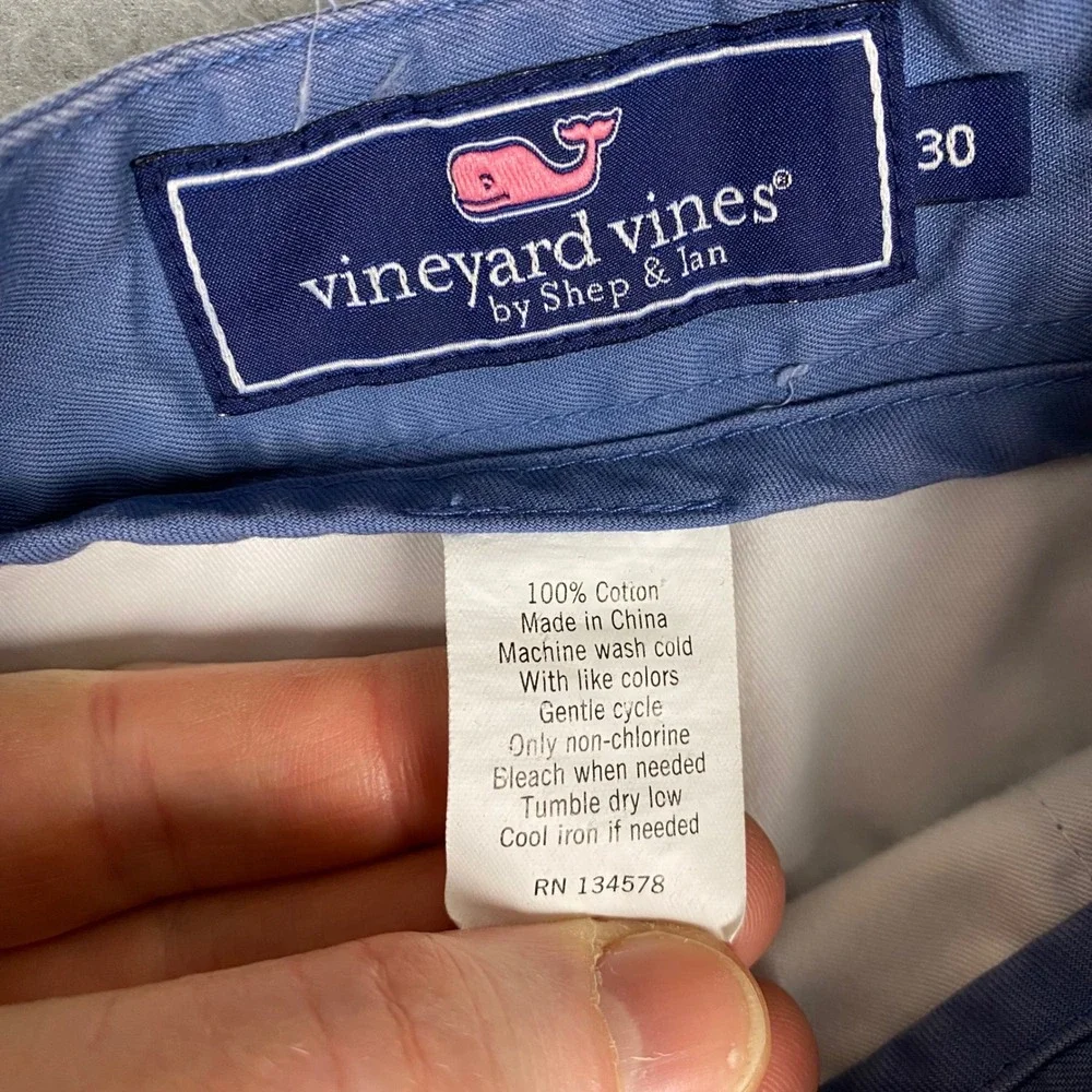 Vineyard Vines Club Short Cotton Twill Chino Shorts Mens 30‎ Blue Shep & Ian